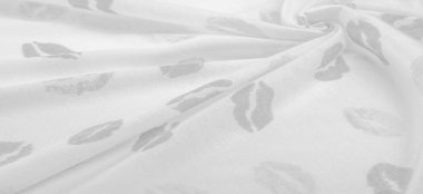 Doku, arkaplan, zemin bağlam, sevgi, folyo alan, dudak izi olan siyah beyaz ipek kumaş.