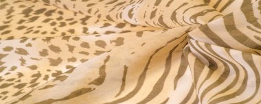 Dokusal arkaplan koleksiyonu, ipek kumaş, Afrika teması, hayvan derisi, kahverengi tonlar.