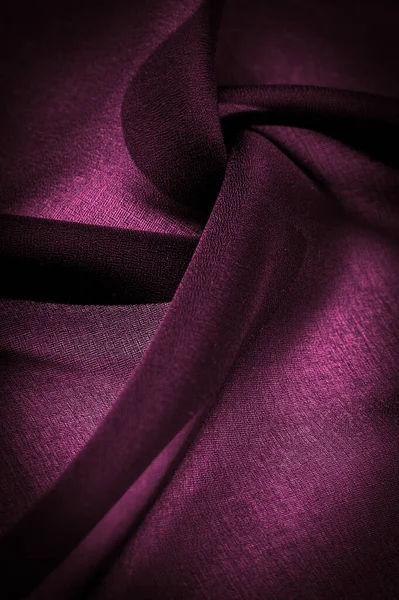 Background Texture Dark Red Chiffon Silk Soft Transparent Fabric Slight — Stock Photo, Image