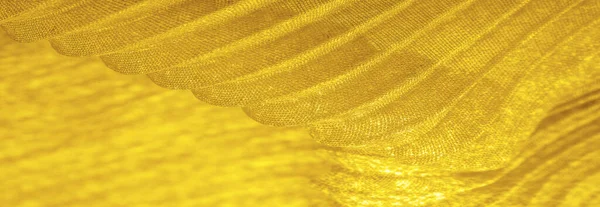 Jaringan Tekstil Kain Kain Web Tekstur Kuning Emas Corrugation Kain — Stok Foto