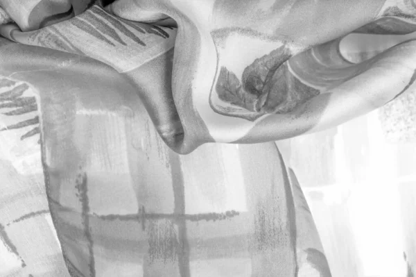 Текстура Тло Шаблон Чорно Сіра Біла Тканина Абстрактним Візерунком Принтом — стокове фото