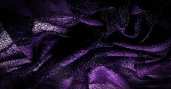 Textur Bakgrund Design Ljus Transparent Silke Tyg Violett Färg Soft — Stockfoto