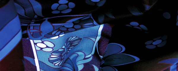 Textur Hintergrund Muster Braunblau Mit Einem Druck Aus Weißen Blumen — Stockfoto