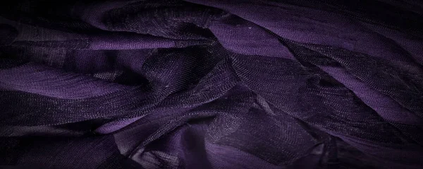 Texture Sfondo Design Tessuto Seta Trasparente Chiaro Colore Viola Materiale — Foto Stock