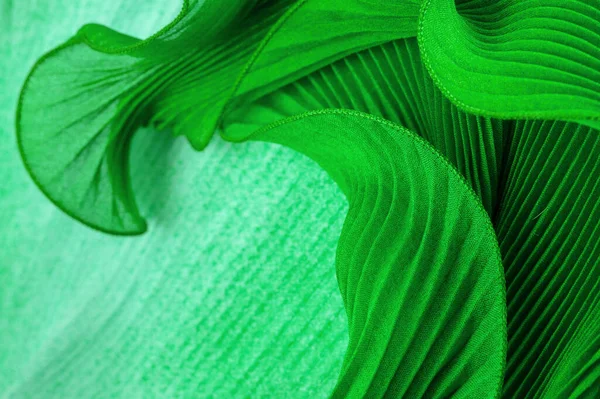 Szövet Textil Szövet Szövet Háló Textúra Zöld Smaragd Hullámszövet Hullámzás — Stock Fotó