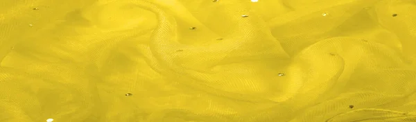 Textura Pozadí Design Transparentní Žlutá Tkanina Barevným Třpytem Známá Pro — Stock fotografie