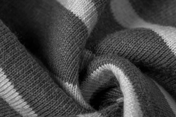 Texture Background Pattern Design Fabric Gray White Woolen Stripes Woolen — Stock Photo, Image