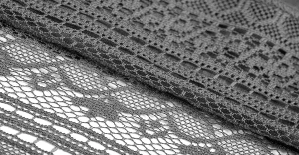 Textur Hintergrund Design Schwarzer Gestrickter Dreieckiger Schal Aus Spitze Schal — Stockfoto