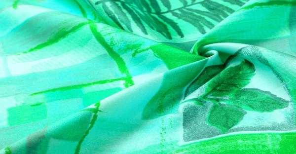 Textura Contexto Modelo Alface Verde Tecido Seda Cinza Com Padrão — Fotografia de Stock