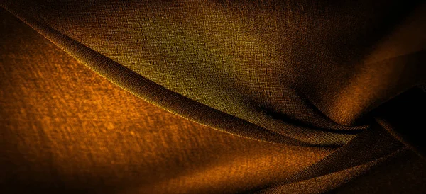 Textura Fundo Sepia Marrom Amarelo Escuro Chiffon Seda Tecido Macio — Fotografia de Stock