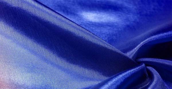 Textura Fondo Tela Seda Azul Brillante Borgoña Con Una Pequeña — Foto de Stock