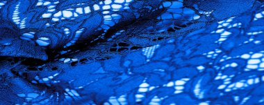 Doku, arkaplan, desen, mavi dantel kumaş, kabartmalı dantel kumaş, her iki tarafında da istiridye var. Projeleriniz için uygun, tasarım, vs..