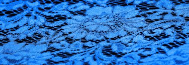 Doku, arkaplan, desen, mavi dantel kumaş, kabartmalı dantel kumaş, her iki tarafında da istiridye var. Projeleriniz için uygun, tasarım, vs..