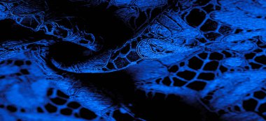 Doku, arkaplan, desen, mavi dantel kumaş, kabartmalı dantel kumaş, her iki tarafında da istiridye var. Projeleriniz için uygun, tasarım, vs..