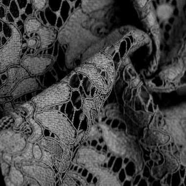 Doku, arkaplan, desen, siyah dantel kumaş, kabartmalı dantel kumaş, her iki tarafında da istiridye var. Projeleriniz için uygun, tasarım, vs..