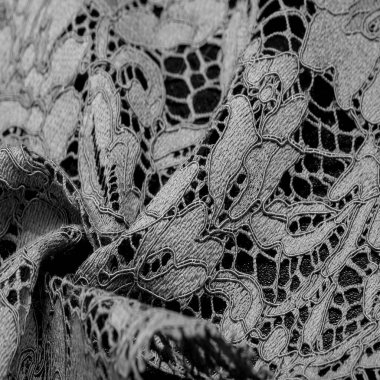 Doku, arkaplan, desen, siyah dantel kumaş, kabartmalı dantel kumaş, her iki tarafında da istiridye var. Projeleriniz için uygun, tasarım, vs..