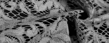 Doku, arkaplan, desen, siyah dantel kumaş, kabartmalı dantel kumaş, her iki tarafında da istiridye var. Projeleriniz için uygun, tasarım, vs..