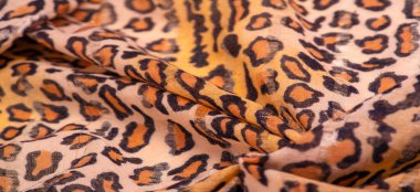 Doku, arkaplan, desen, leopar desenli ipek kumaş. Hafif leopar desenli ipek tasarımınız için mükemmel, şık görünüyor ve kaba değil.!