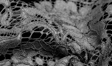 Doku, arkaplan, desen, siyah dantel kumaş, kabartmalı dantel kumaş, her iki tarafında da istiridye var. Projeleriniz için uygun, tasarım, vs..