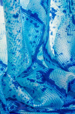 Arkaplan, doku, desen, mavi kareli ipek beyaz kumaş.