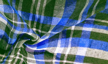 Doku, arkaplan, desen, İskoç damalı kumaş, mavi yeşil beyaz renkler,