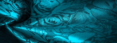 rahatlama deseni, kompozit tekstil, çiçek desenli mavi ipek kumaş, alışılmadık hoş görsel duyular: kayganlık, serinlik, yumuşaklık; güzel görünüş, eşsiz parlaklık;