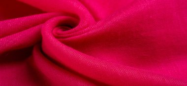 Doku. Arka plan. kumaş ipek kırmızı mat bir renk, (boya veya yüzey) donuk ve düz, bir parlaklık olmadan.