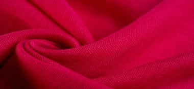 Doku. Arka plan. kumaş ipek kırmızı mat bir renk, (boya veya yüzey) donuk ve düz, bir parlaklık olmadan.