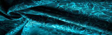 rahatlama deseni, kompozit tekstil, çiçek desenli mavi ipek kumaş, alışılmadık hoş görsel duyular: kayganlık, serinlik, yumuşaklık; güzel görünüş, eşsiz parlaklık;