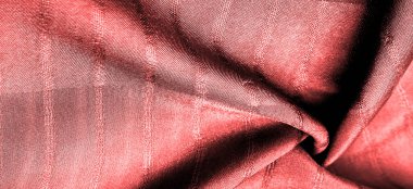 Doku, arkaplan, şekil, çizgileri olan basit kırmızı kumaş. İpliğin çıkarılması ile oluşan çizgiler,