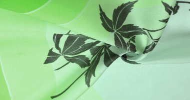 Doku, arkaplan, desen, kartpostal, ipek kumaş, yeşil seladon yonca tonları, desenli siyah desenler, çiçek deseni, zarif kumaş projenizi en iyi hale getirecek.