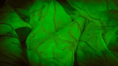 doku, arkaplan, desen, soyut baskılı yeşil ipek kumaş, zemin, bağlam, düşkün, folyo, alan