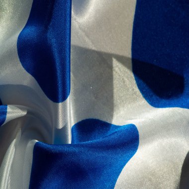 Doku, arkaplan, desen, kartpostal, ipek kumaş, mavi-beyaz oval, projeleriniz bu kumaşla gözden kaçmayacak, bu kumaşı satın alarak en iyisi olacaksınız.