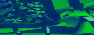 Arka plan dokusu. ipek parlak kumaş Mozaik geometrik şekiller Yeşil mavi beyaz zeytin renkleri renkli vitray Izgara tasarımı İllüstrasyon ile kompozisyon