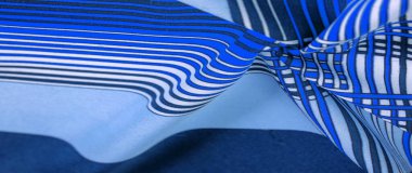 Doku, arkaplan, desen, ipek kumaş, kahverengi renk, geometrik çizgiler, farklı tonlardaki kabile düz çizgileri, geometrik desen, projeleriniz için ayarlanmış, mavi ve beyaz.