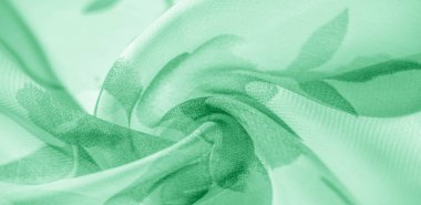 Doku arka plan, desen, duvar kağıdı. beyaz ipek kumaş, yeşil baskı. Baskılı bu ipek hafif kumaş projeleriniz için mükemmel, Internet dekor. Renkler bej yeşil ve kırmızı içerir.