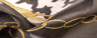 Arkaplan dokusu, dekoratif süs, ipek kumaş tarçın bej ve sarı, resim, geometrik, çiçekli veya diğer elementlerin kombinasyonunun grafik dekorasyonu.