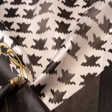 Arkaplan dokusu, dekoratif süs, ipek kumaş tarçın bej ve sarı, resim, geometrik, çiçekli veya diğer elementlerin kombinasyonunun grafik dekorasyonu.