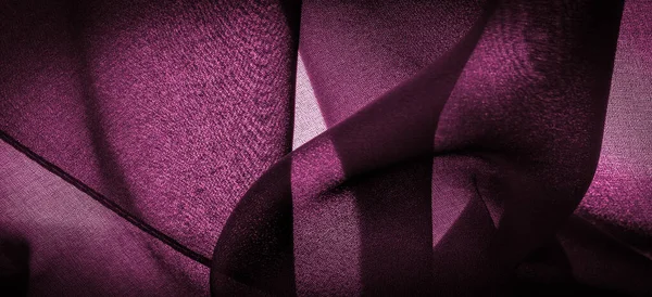 Background Texture Dark Red Chiffon Silk Soft Transparent Fabric Slight — Stock Photo, Image