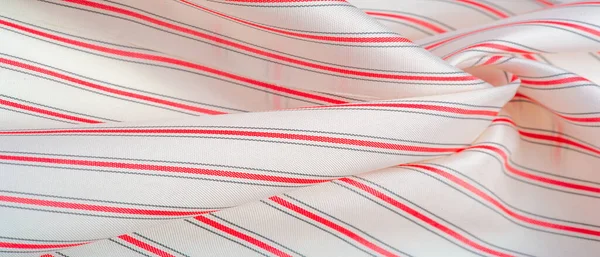 Geweven Patroon Composiet Textiel Dichte Zijde Stof Wit Met Rode — Stockfoto