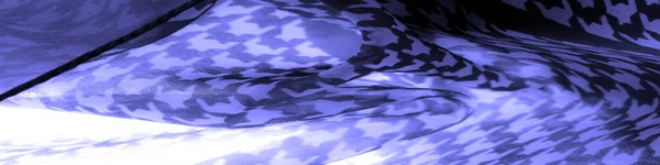 Szövet Szövet Textúra Finom Kék Selyemsifon Élénk Színekben Geometriai Mintával — Stock Fotó