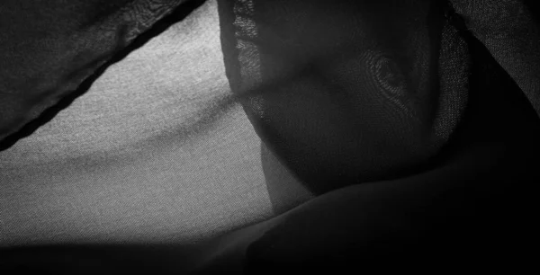 Текстура Фон Узор Атласная Черная Ткань Которая Обычно Имеет Глянцевую — стоковое фото