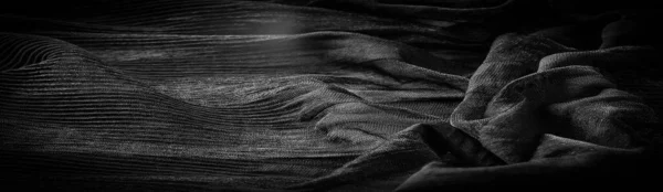 Texture Background Pattern Crepe Black Tessuto Seta Lana Fibre Sintetiche — Foto Stock