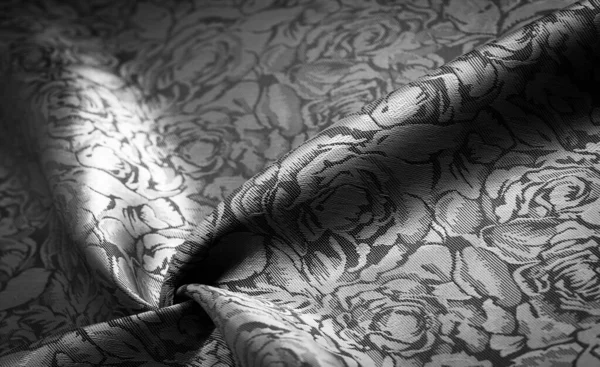 Pola Lega Tekstil Komposit Kain Sutra Dalam Hitam Dan Putih — Stok Foto