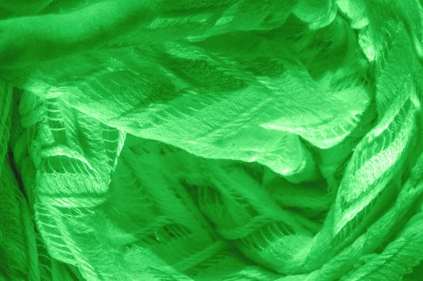 Doku Arkaplan Desen Ipek Kumaş Yeşil Katmanlı Dantel Tül Sonsuzluk — Stok fotoğraf