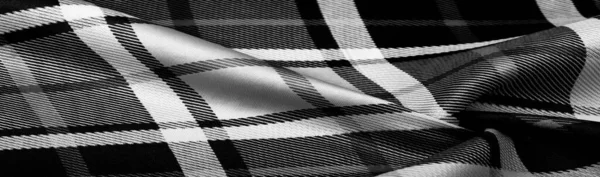 Texture Background Pattern Checkered Fabric Black White Colors Scottish Motifs — Stock Photo, Image