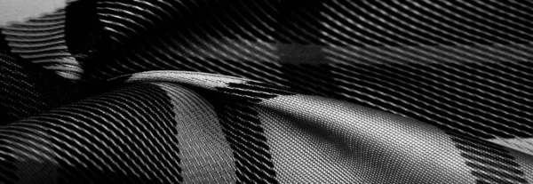 Текстура Фон Узор Клетчатая Ткань Черно Белые Цвета Шотландские Мотивы — стоковое фото