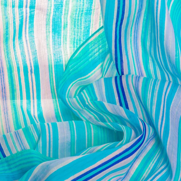 Текстура Фон Узор Белые Голубые Хлопчатобумажные Полоски Пончо Mapudungun Одеяло — стоковое фото
