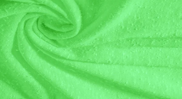 装饰品 绿色面料 带有人造颗粒 弹丸卷 这种优质 弹性强 手感光滑的棉织物 — 图库照片
