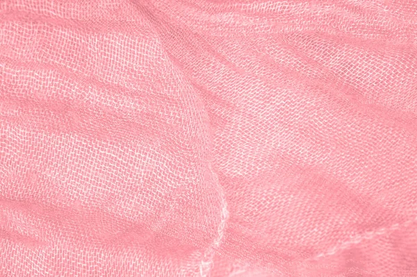 Texture Background Pattern Pink Silk Corrugated Crushed Fabric Your Projects — Stock Photo, Image